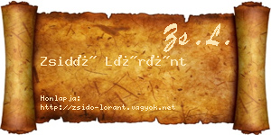 Zsidó Lóránt névjegykártya